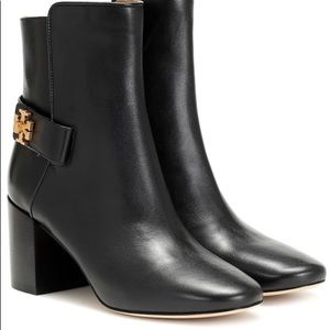 Tory Burch Kira Leather Booties in Perfect Black Size 6.5 Never Worn in Box